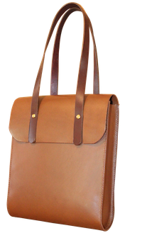 leather tote with flap - leather bag making course