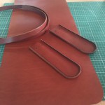 Sections of a leather bag