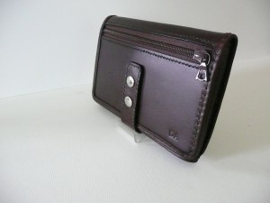 Bound Edge Seam on a leather purse