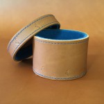 Completed leather pot
